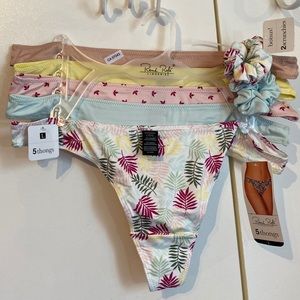 Rene Rofe Set of 5 Thongs Size L Scrunchie Set NWT